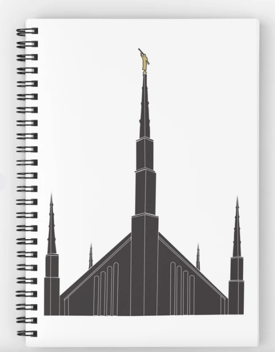 Boise LDS Temple Notebook with Angel Moroni on top